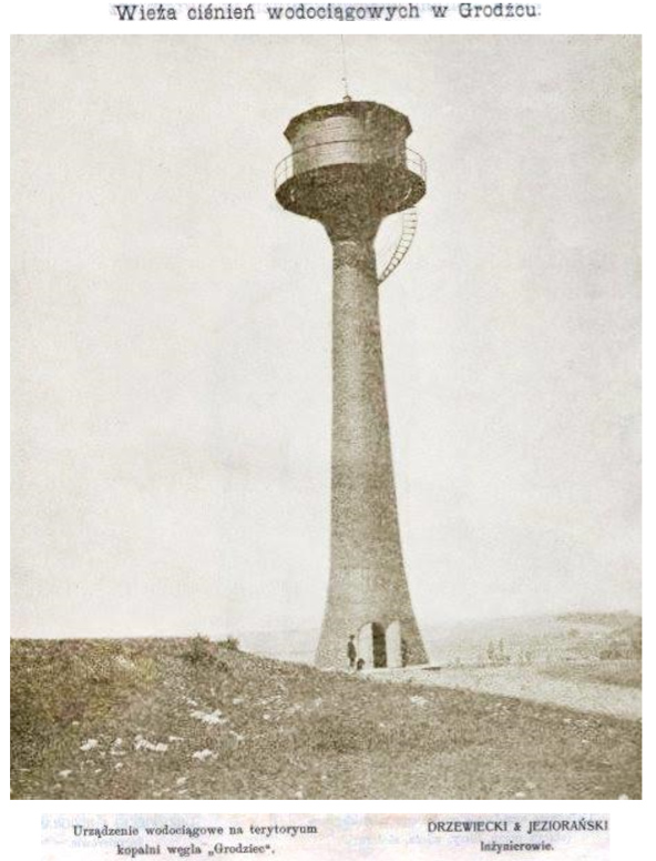 Wieża ciśnień "Grodziec" - fotografia archiwalna