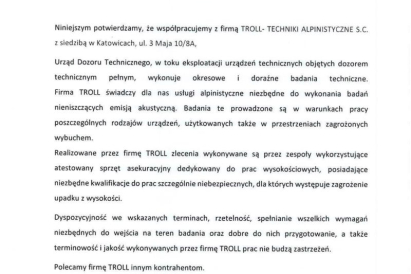 UDT - badania nieniszczące emisją akustyczną.