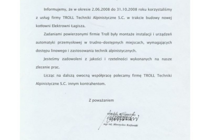 ZRE - montaż instalacji i urządzeń automatyki przemysłowej w trudno -dostępnych miejscach.