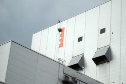 Montaż reklamy na elewacji Elektrociepłowni ELCHO