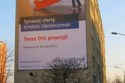 Montaż wielkoformatowej reklamy napinanej - Katowice