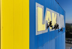 Malowanie logo, praca na wysokości Śląsk